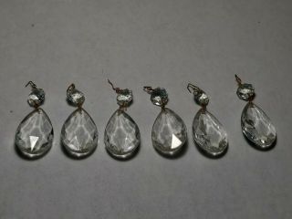 6 Clear Glass Crystal Prisms 2 Inch Faceted Teardrop & Bead Lamp Chandelier
