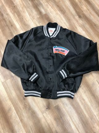 San Antonio Spurs Vintage 80s Nba Chalk Line Black Satin Jacket Xl