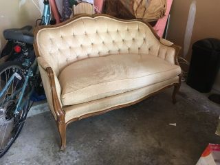 French Provincial Settee,  Vintage 1957,  54 " Across,  41 " Tall,  39 " Deep