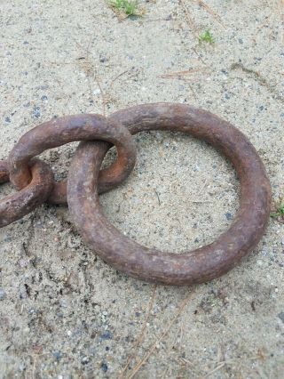 Vintage Hand Forged Anchor Chain Antique Ship Holding Chain Link 8 Ft Maine