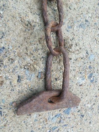 VINTAGE Hand Forged ANCHOR CHAIN Antique Ship Holding Chain Link 8 Ft MAINE 2