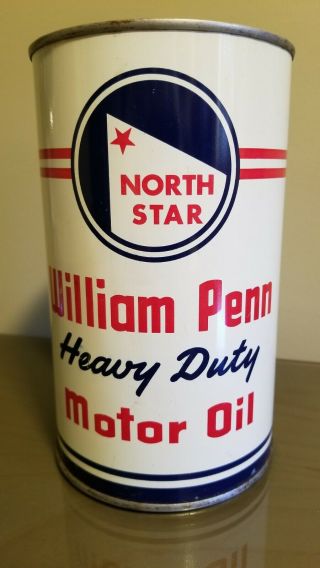 Vintage North Star William Penn Motor Oil 1 Quart Display Can Collectible