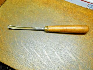 Vintage D.  R.  Barton No 19 Long Bent 1/4 " Wood Carving Gouge Chisel