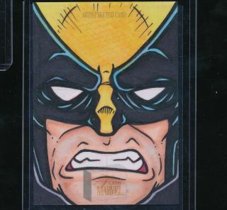 2019 Flair Marvel Artist Sketch Card Wolverine 1/1 Junior Bruce Auto Signed