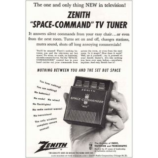 1956 Zenith Space Command Tv Tuner: Silent Commands Vintage Print Ad