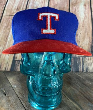 Vintage Texas Rangers Snapback Trucker Baseball Hat Mlb Official Baseball Large