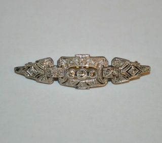 Antique Victorian Platinum,  Gold,  And Diamond Brooch
