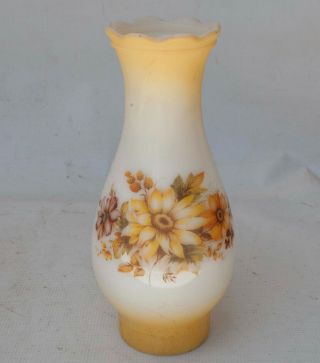 Vintage Floral Milk Glass Chimney Lamp Shade