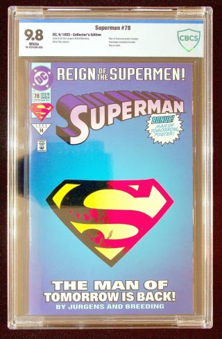 Superman 78 (1993) Cbcs 9.  8 Collector 