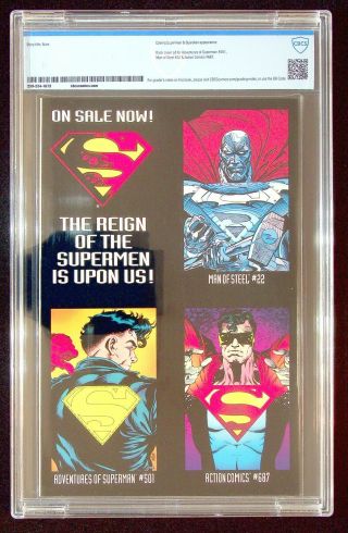 Superman 78 (1993) CBCS 9.  8 Collector ' s Edition Man Of Tomorrow Poster Doomsday 2