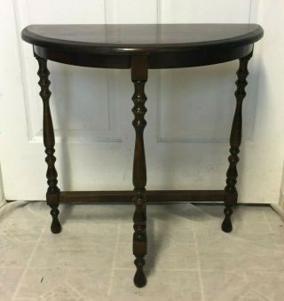 Antique Vintage Carved Wood Half Moon Table (console,  Hall,  Accent) -