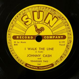 Johnny Cash Tennessee Two 78 I Walk The Line On Vg,  Sun B/w Get Rhythm Jf104