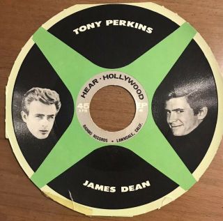 James Dean,  Tony Perkins,  “hear Hollywood” Rainbo Records - Cardboard 45 Rpm