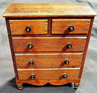 Antique Early 20th Century Mahogany Apprentice Chest Of Drawers Wiltshire C1904