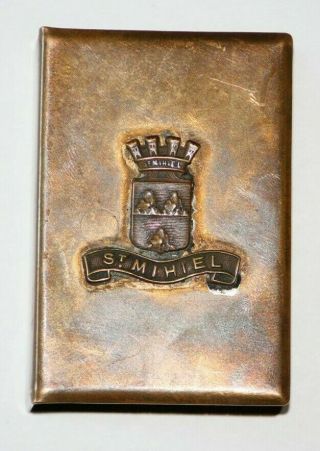 Antique Wwi Brass St.  Mihiel Match Book Box Cover