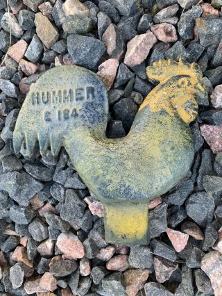 Vintage Antique Cast Iron Rooster Windmill Weight Hummer E 184 Flea Market Find