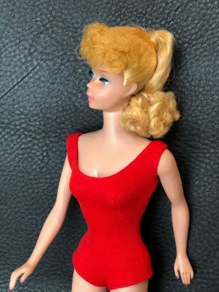 Vintage Barbie Doll Blond Ponytail - All Hair - 5 With Watermelon Lips