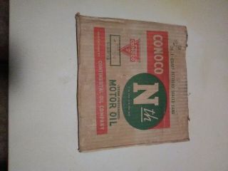 Vintage Conoco Cardboard Box End.  1940s ?