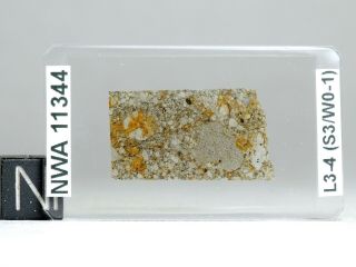 Meteorite Nwa 11344 - L3 - 4 Chondrite Thin Section Microscope Slide