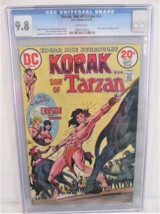 Korak Son Of Tarzan 53 Cgc Graded 9.  8 Nm/mt Dc Comics Bronze Age 1973