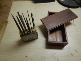 Vintage Heller Brothers Needle Files In Custom Wooden Case