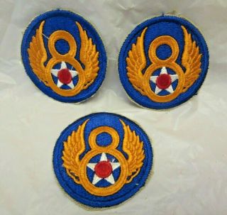 3 Vintage Ww Ii Us Army Air Force Patch 8th Air Force 8 Star Wing Patch