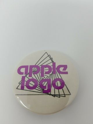 Vintage 80s Apple Computers Logo Purple White Macintosh Mac Button/pin/badge
