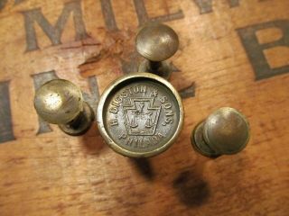 Antique H Disston & Sons 1 " Recessed Saw Medallion & 3 Nut Screws Old Vtg