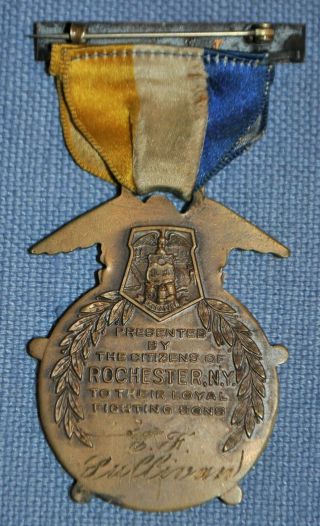 Named 1918 World War I Service Medal - Rochester,  N.  Y. 2