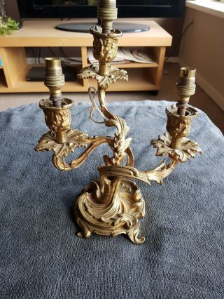 Vintage French Guilded Brass Rococo Table Lamp