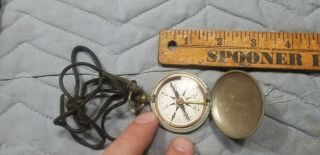 Wwi Taylor U.  S.  Army Corp Of Engineers Brass Pocket Compass U.  S.  C.  E.