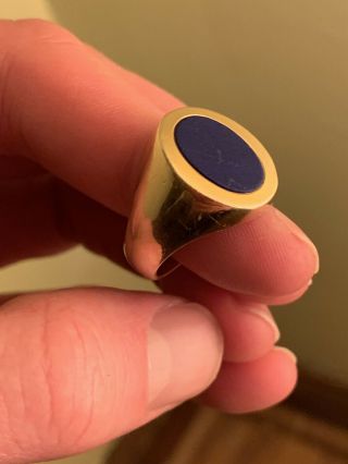 Mens 18k Gold Lapis Tiffany & Co Ring
