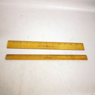 2 Vintage Westcott 12 " Ruler Made In Usa One Ruler With Metal Edge