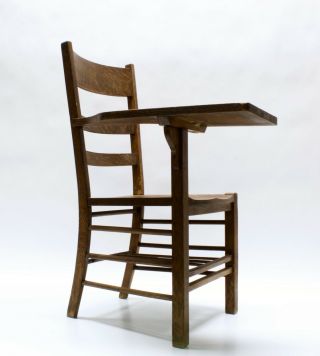 Vintage Mission Oak School Chair Desk Arts & Crafts