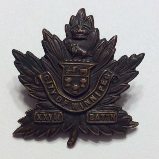 Ww1 Canada Cef 27th Battalion Cap Badge City Of Winnipeg Tiftaft B’ham