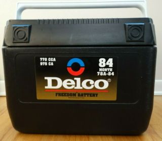 Vintage Ac Delco Battery Shaped Lunch Cooler (gm) Ice Chest Automobilia