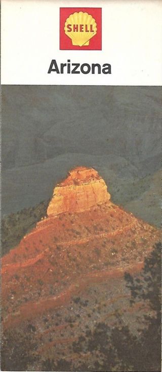 1966 Shell Oil Road Map Arizona Route 666 Phoenix Tucson Grand Canyon Saguaro