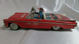 Awesome Vintage 1960s Fire Chief Buick Tin Friction Toy By Yonezawa Japan