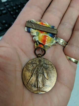 Ww1 Us Navy Victory Medal Bar Sub Chaser With Planchet And Ribbon Swatch