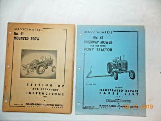 1953 1951 Massey Harris Pony Tractor Repair Parts & Instructions List No 41