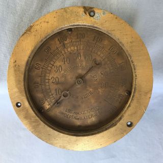 Antique A.  Schrader’s Brass Air Pump Gauge Diving Helmet Depth Pressure Pre 1914