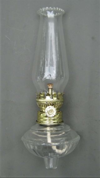 Vintage Lamplight Farms Miniature Kerosene Oil Lamp Candle Holder Mount Austria