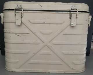 Vintage 1971 Us Army Military Metal Cooler Insulated Container Tight Seal