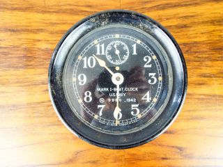 Vintage Ww2 Seth Thomas Mark I Boat Clock Bakelite 1942 Us Navy Wwii No 9980