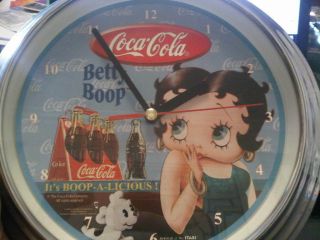 Betty Boop Wall Clock Coca Cola King Features Vintage Look Collectors Rarest Vg,