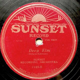 West Coast Jazz: Bert Fiske & His Orchestra - ‘deep Elm’ 1925 Sunset 78,  Hot