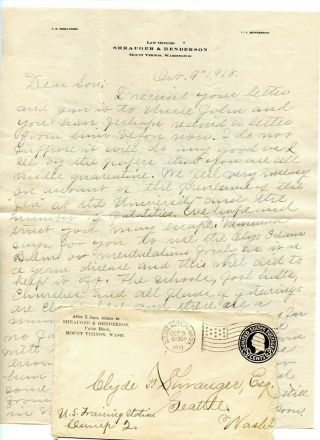 Wwi Father Letter To Soldier Under Quarantine Spanish Flu 1918 Great Information