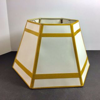 Vintage Hexagon Lamp Shade White And Gold