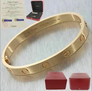 2018 Cartier 18k Rose Gold Style Screw Love Bangle Bracelet Size 16 Bp