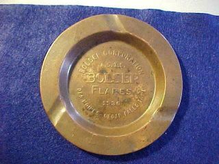 (2) 1936 Copper Advertising Ashtrays - BOLSER FLARES - Des Moines - Cedar Falls, 2